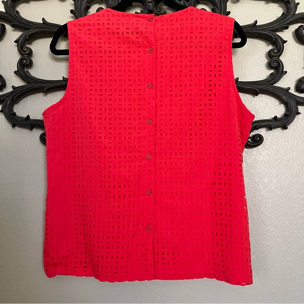 Cynthia Rowley Blouse Sleeveless Cutout Lace Size M - Picture 3 of 14